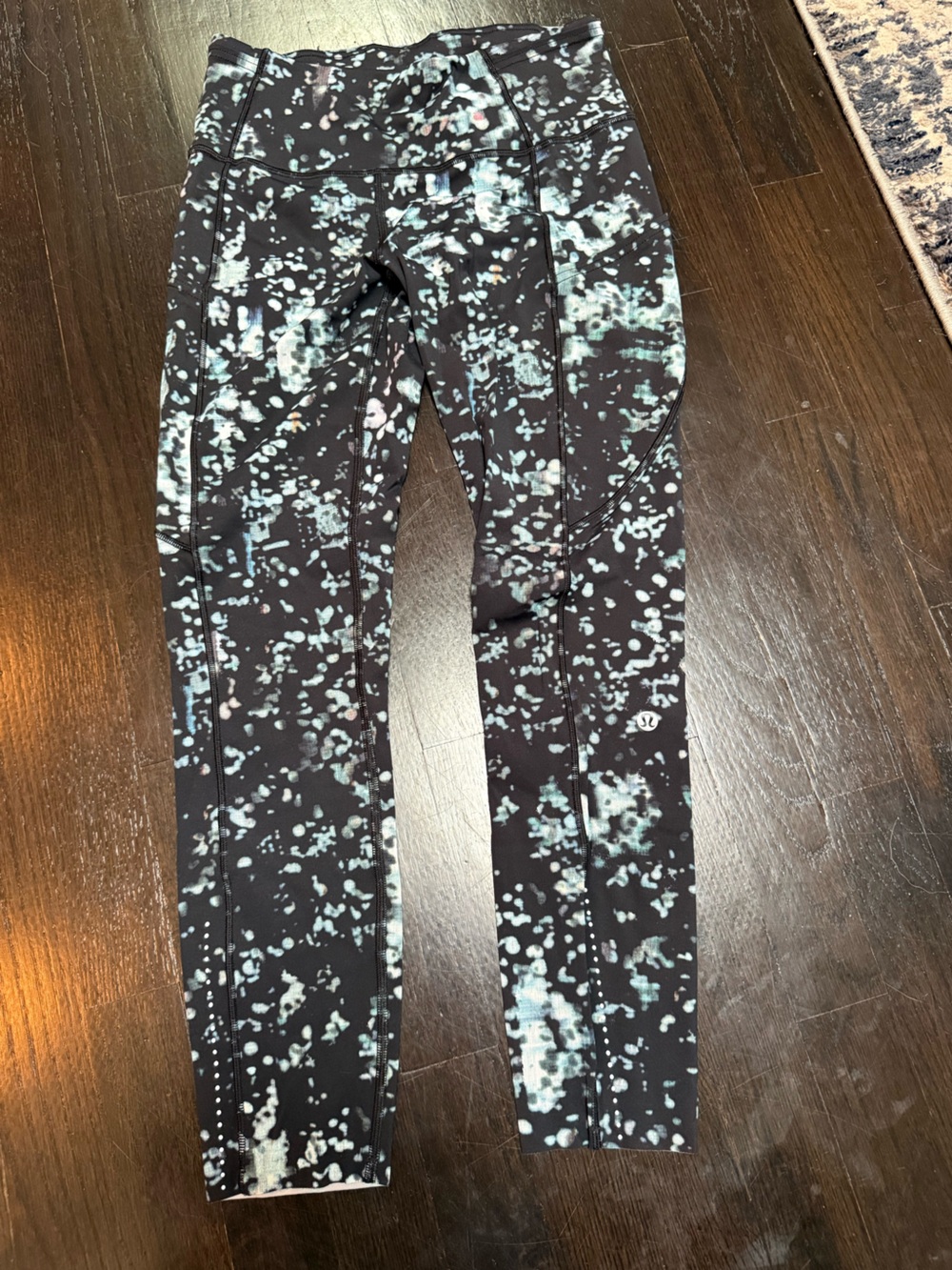 Lululemon Crop Athletic Leggings with Mint Speckles